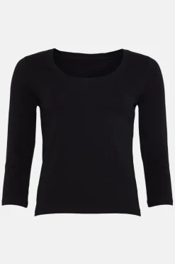 Best Oasis Essential Cotton Scoop Neck Jersey Top Black
