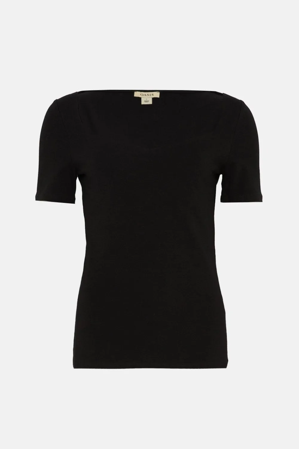 Online Oasis Essential Cotton Short Sleeved Sweetheart Top Black