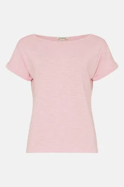 New Oasis Essential Cotton Slub Roll Sleeve T-Shirt Black