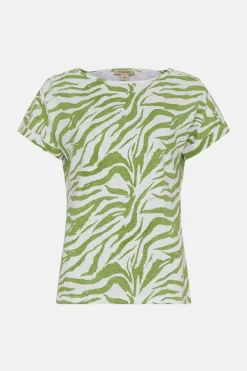 Online Oasis Essential Cotton Zebra Roll Sleeve Slub T-Shirt Khaki
