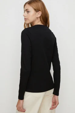 Fashion Oasis Essential Crew Neck Long Sleeve T-Shirt Black