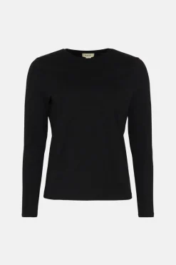 Fashion Oasis Essential Crew Neck Long Sleeve T-Shirt Black
