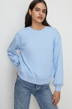 Outlet Oasis Essential Crew Neck Sweat Blue