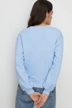 Outlet Oasis Essential Crew Neck Sweat Blue