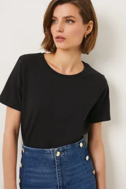 Clearance Oasis Essential Crew Neck T-Shirt Black