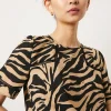 Best Oasis Essential Lace Insert Zebra Woven Tee Tan