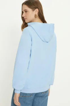Discount Oasis Essential Long Sleeve Hoodie Blue