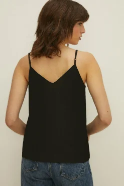 Outlet Oasis Essential Scoop Strappy Woven Cami Black