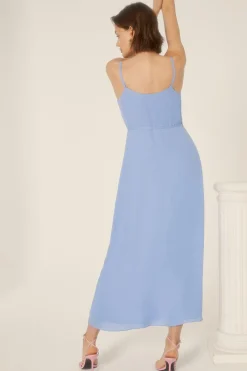 Hot Oasis Essential Strappy Cami Wrap Dress Cornflower