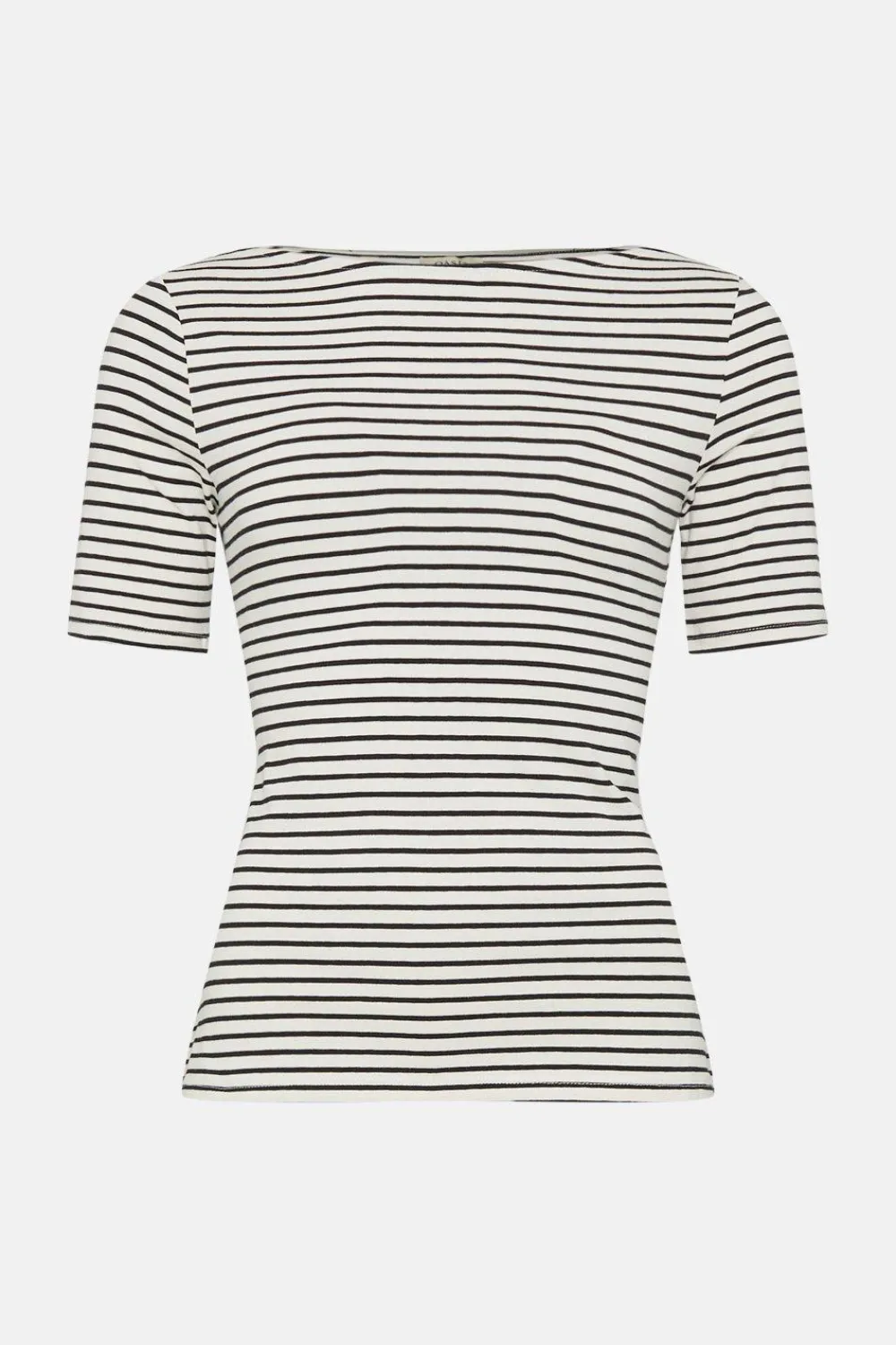 Online Oasis Essential Stripe Cotton Slash Neck Top Green