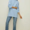 Discount Oasis Essential Tunic Sweat With Side Zips Blue