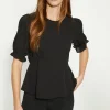 Online Oasis Essential Woven Tea Top Black