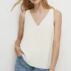 New Oasis Essential Woven V Neck Vest Ivory