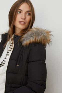Fashion Oasis Extra Warm Longline Puffer Coat Black