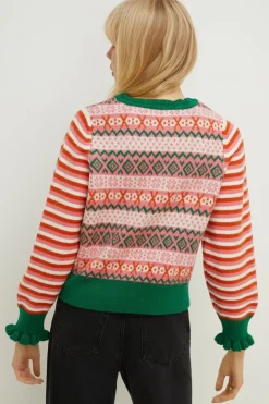 Online Oasis Fairisle And Stripe Detail Jumper Multi