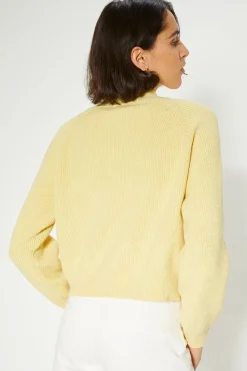 Outlet Oasis Fashioned Rib Mock Neck Jumper Lemon