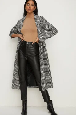 Sale Oasis Faux Leather Skinny Leg Trouser Black