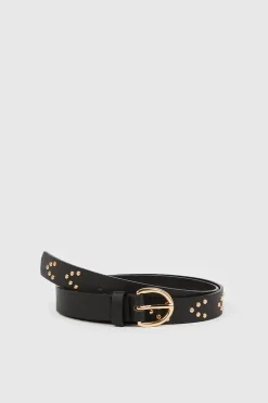 Clearance Oasis Faux Leather Stud Detail Belt Black