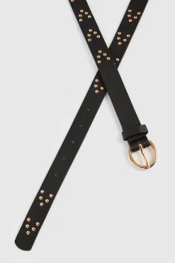 Clearance Oasis Faux Leather Stud Detail Belt Black