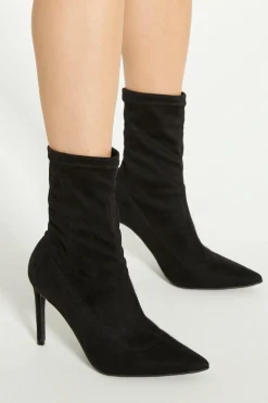 Best Oasis Faux Suede Stretch Ankle Boot Black