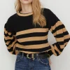 Online Oasis Fisherman Rib Volume Sleeve Bretton Jumper Navy