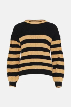 Online Oasis Fisherman Rib Volume Sleeve Bretton Jumper Navy