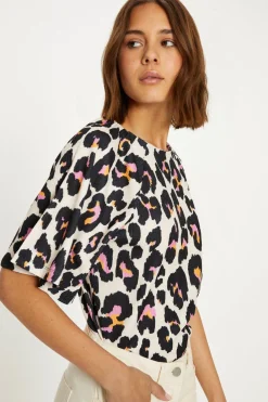 Discount Oasis Floral Angel Sleeve Crinkle Top Ivory