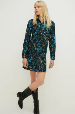Clearance Oasis Floral Cord Printed Shift Dress Multi