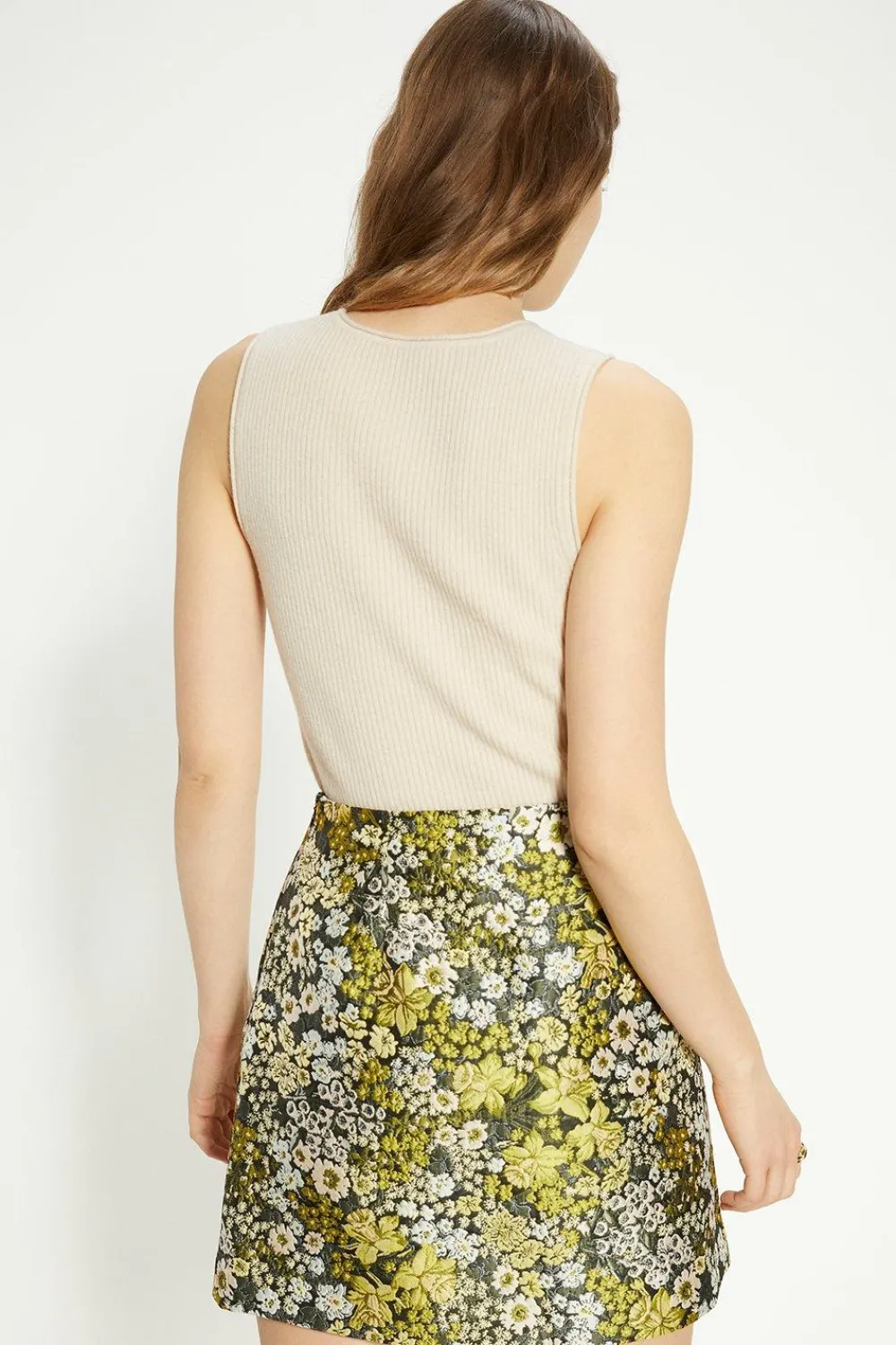 Clearance Oasis Floral Jacquard Aline Mini Skirt Multi