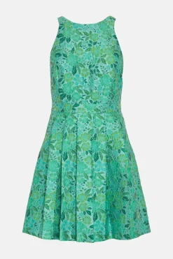 Outlet Oasis Floral Jacquard Halter Swing Dress Multi