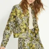New Oasis Floral Jacquard Pocket Detail Trucker Jacket Multi