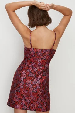 Online Oasis Floral Jacquard Strappy A-Line Dress Multi