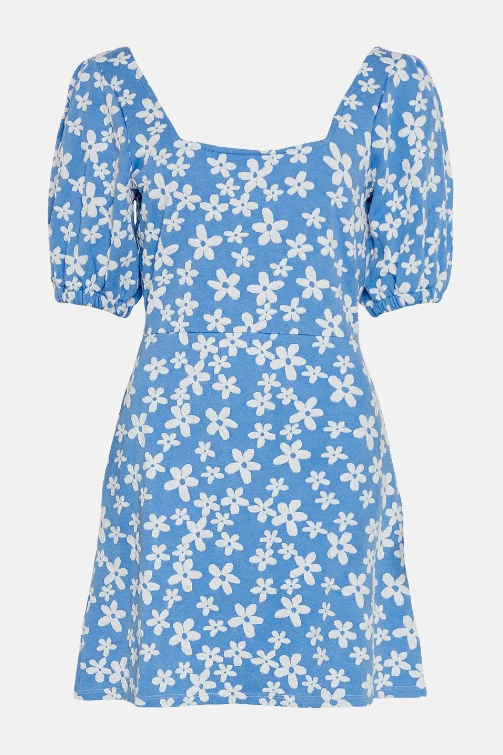 Fashion Oasis Floral Jacquard Tie Back Mini Dress Blue