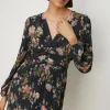 Fashion Oasis Floral Metallic Plisse Tiered Mini Dress Multi