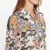 Sale Oasis Floral Patch Pocket Front Chiffon Shirt Multi