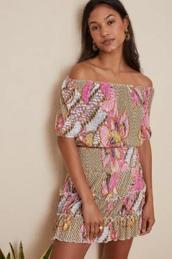 Sale Oasis Floral Print Plisse Mini Skirt Pink