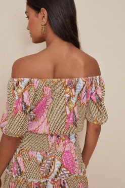 Sale Oasis Floral Print Plisse Mini Skirt Pink