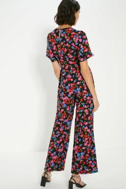Discount Oasis Floral Printed Crepe Belted Jumpsuit Multi