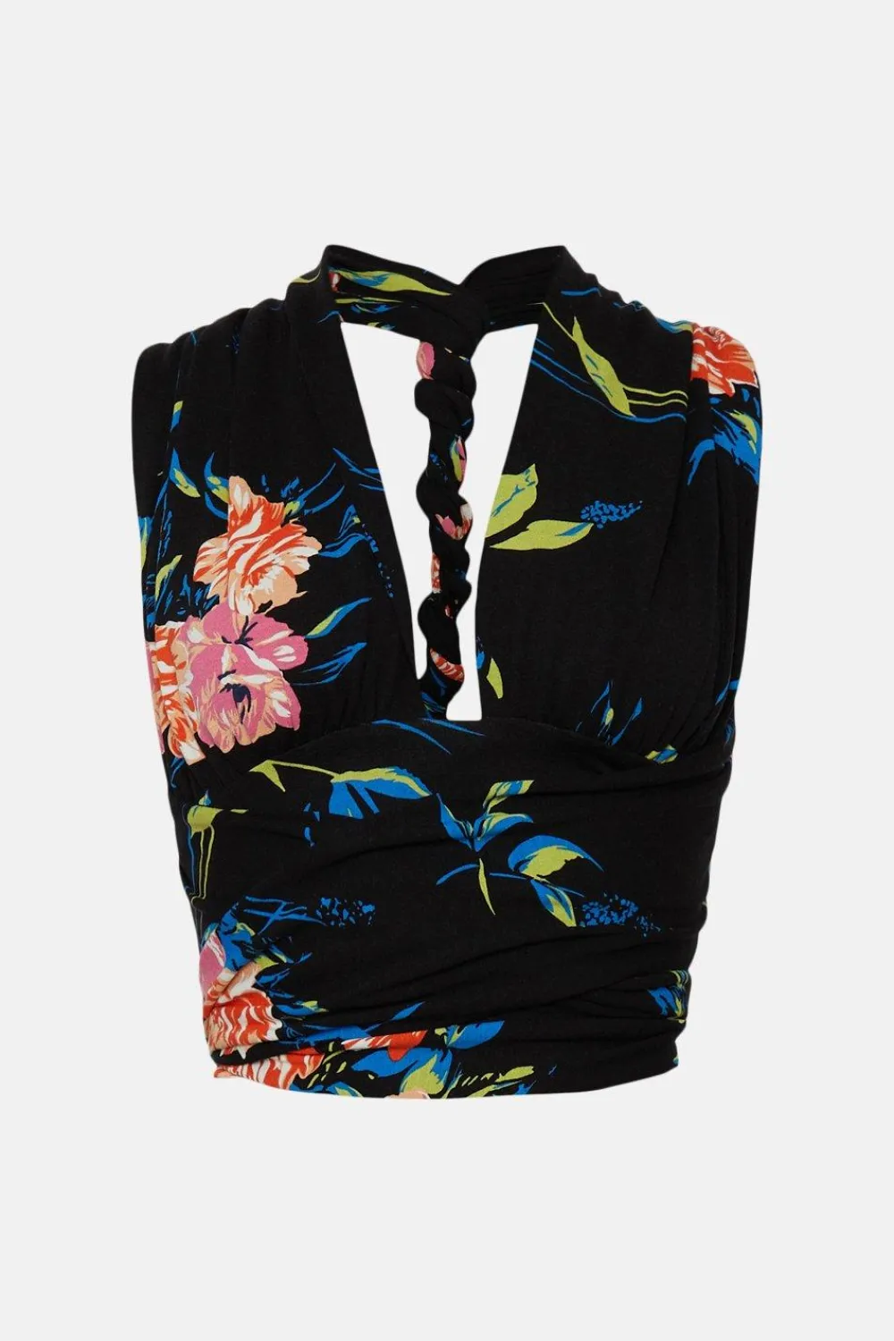 Sale Oasis Floral Printed Multiway Top Black