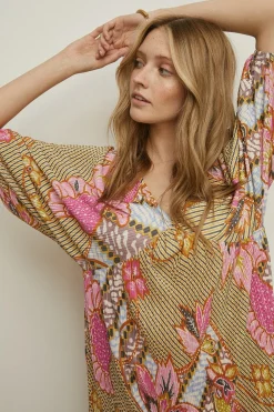 Best Oasis Floral Printed Plisse Mini Dress Pink