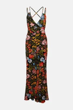 Best Oasis Floral Printed Tie Back Strappy Jumpsuit Black