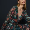 New Oasis Floral Sequin Puff Sleeve Co Ord Top Multi