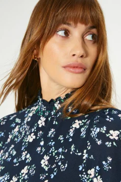 Best Oasis Floral Soft Touch Shirred Cuff And Neck Top Multi