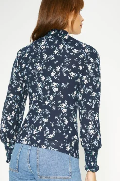 Best Oasis Floral Soft Touch Shirred Cuff And Neck Top Multi