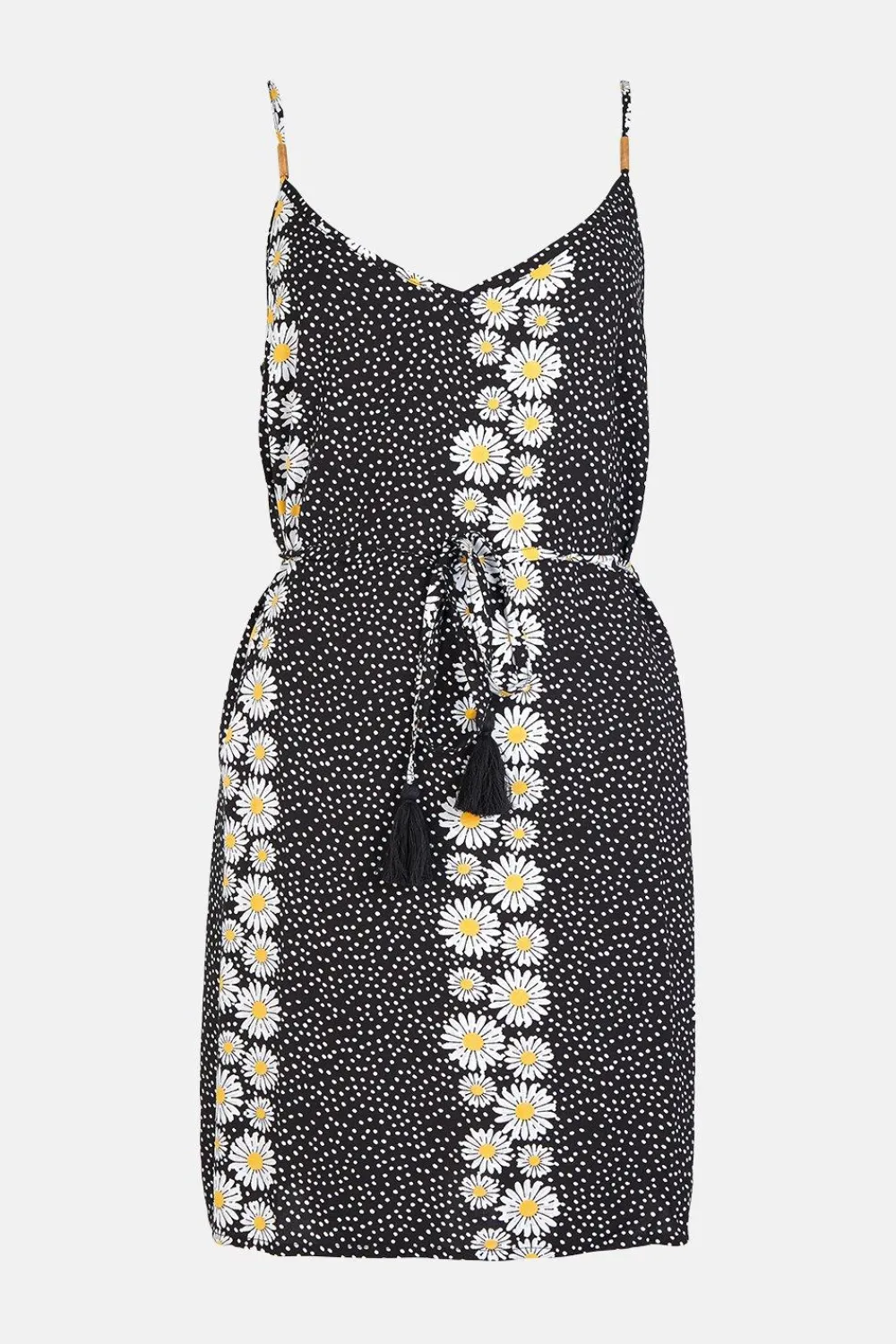 Outlet Oasis Floral Strappy Mini Dress Black