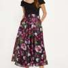 Best Oasis Floral Striped Organza 2 In 1 Midi Dress Multi