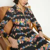 Discount Oasis Floral Zip Front Pleated Slinky Jersey Dress Multi