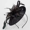 New Oasis Flower And Feather Disk Fascinator Black