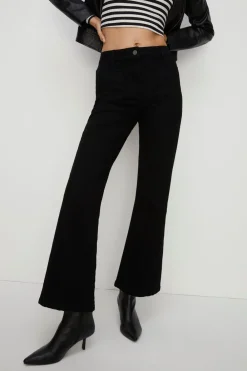 Online Oasis Frankie High Rise Flare Jean Black