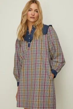Online Oasis Frill Check Shirt Dress Multi
